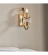 Oksana 1 Light Indoor Candle Wall Light Antique Brass with Beige Shade E14-8