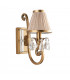 Oksana 1 Light Indoor Candle Wall Light Antique Brass with Beige Shade E14-9