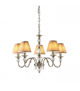 Polina 5 Light Multi Arm Ceiling Pendant Chandelier Polished Nickel E14-1