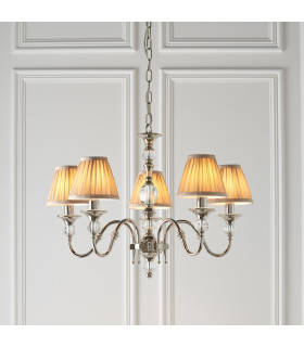 Polina 5 Light Multi Arm Ceiling Pendant Chandelier Polished Nickel E14-2