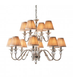 Polina 12 Light Multi Arm Chandelier Polished Nickel Plate Finish E14-1
