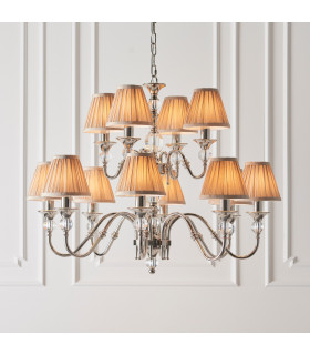 Polina 12 Light Multi Arm Chandelier Polished Nickel Plate Finish E14-2