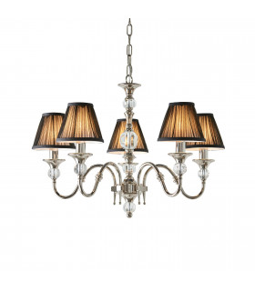 Polina 5 Light Multi Arm Ceiling Pendant Chandelier Polished Nickel E14-1