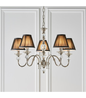 Polina 5 Light Multi Arm Ceiling Pendant Chandelier Polished Nickel E14-2