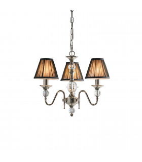 Polina 3 Light Multi Arm Ceiling Pendant Chandelier Polished Nickel E14-1