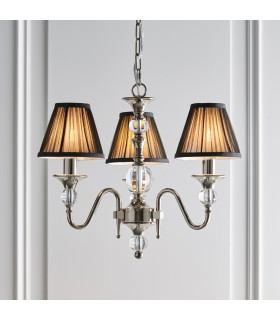 Polina 3 Light Multi Arm Ceiling Pendant Chandelier Polished Nickel E14-2