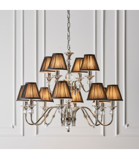 Polina 12 Light Multi Arm Chandelier Polished Nickel Plate Finish E14-2