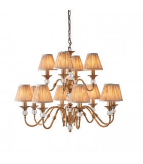 Polina 12 Light Multi Arm Chandelier Antique Brass Finish E14-1