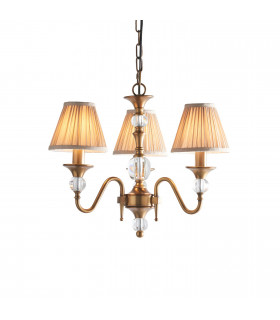 Polina 3 Light Multi Arm Ceiling Pendant Chandelier Antique Brass E14-1