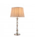 Polina 1 Light Medium Table Lamp Polished Nickel Plate with Beige Shade E14-1