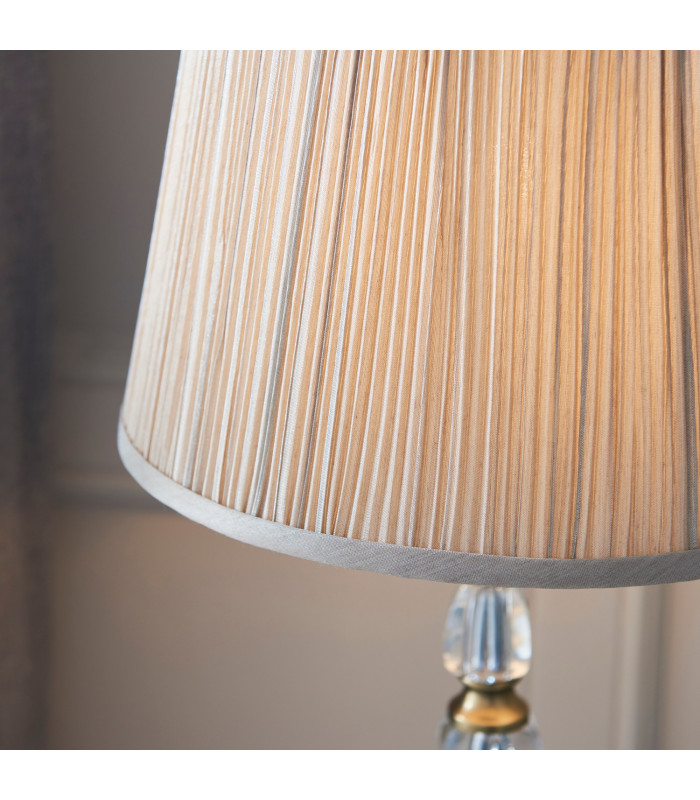 Polina 1 Light Medium Table Lamp Antique Brass with Beige Shade E14-5