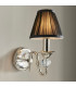 Polina 1 Light Indoor Candle Wall Light Polished Nickel Plate with Black Shade E14-2