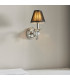 Polina 1 Light Indoor Candle Wall Light Polished Nickel Plate with Black Shade E14-3