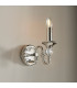 Polina 1 Light Indoor Candle Wall Light Polished Nickel Plate with Black Shade E14-8