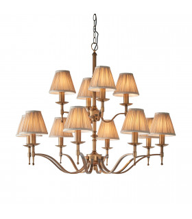 Stanford 12 Light Multi Arm Chandelier Antique Brass Finish E14-1