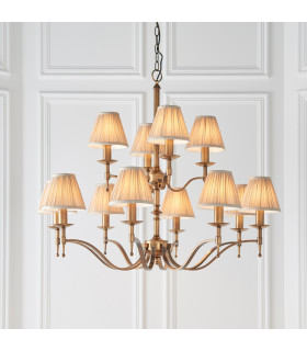 Stanford 12 Light Multi Arm Chandelier Antique Brass Finish E14-2