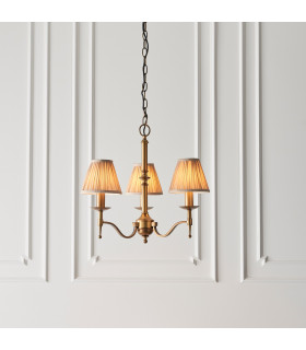 Stanford 3 Light Multi Arm Ceiling Pendant Chandelier Antique Brass E14-2