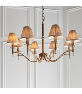 Stanford 8 Light Multi Arm Chandelier Antique Brass Finish E14-2