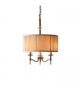 Stanford 3 Light Multi Arm Ceiling Pendant Chandelier Antique Brass E14-1