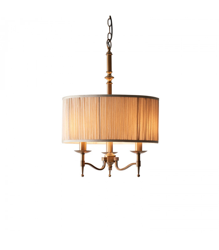 Stanford 3 Light Multi Arm Ceiling Pendant Chandelier Antique Brass E14-1