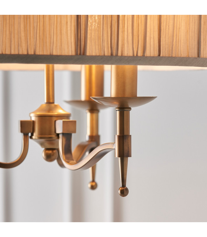 Stanford 3 Light Multi Arm Ceiling Pendant Chandelier Antique Brass E14-6