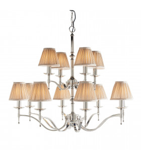 Stanford 12 Light Multi Arm Chandelier Polished Nickel Plate Finish E14-1