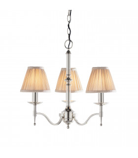 Stanford 3 Light Multi Arm Ceiling Pendant Chandelier Polished Nickel E14-1