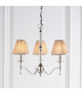 Stanford 3 Light Multi Arm Ceiling Pendant Chandelier Polished Nickel E14-2