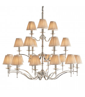 Stanford 21 Light Multi Arm Chandelier Polished Nickel Plate Finish E14-1