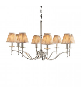 Stanford 8 Light Multi Arm Chandelier Polished Nickel Plate Finish E14-1