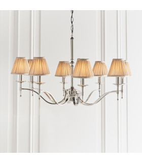 Stanford 8 Light Multi Arm Chandelier Polished Nickel Plate Finish E14-2