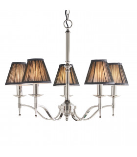 Stanford 5 Light Multi Arm Ceiling Pendant Chandelier Polished Nickel E14-1