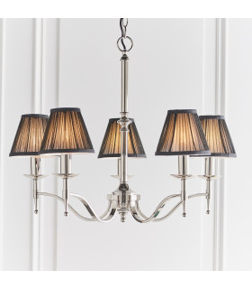 Stanford 5 Light Multi Arm Ceiling Pendant Chandelier Polished Nickel E14-2