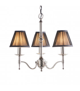 Stanford 3 Light Multi Arm Ceiling Pendant Chandelier Polished Nickel E14-1