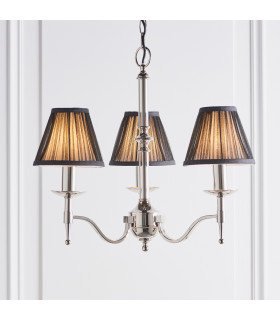 Stanford 3 Light Multi Arm Ceiling Pendant Chandelier Polished Nickel E14-2
