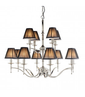 Stanford 12 Light Multi Arm Chandelier Polished Nickel Plate Finish E14-1