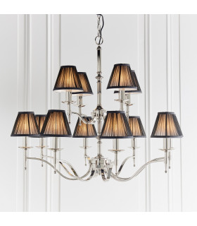 Stanford 12 Light Multi Arm Chandelier Polished Nickel Plate Finish E14-2