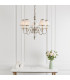 Tilburg 5 Light Multi Arm Ceiling Pendant Chandelier Polished Nickel Clear Crystal E14-3