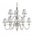 Tilburg 9 Light Multi Arm Chandelier Polished Nickel Plate & Crystal Finish E14-8