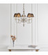 Tilburg 5 Light Multi Arm Ceiling Pendant Chandelier Polished Nickel Clear Crystal E14-3