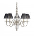 Tilburg 5 Light Multi Arm Ceiling Pendant Chandelier Polished Nickel Clear Crystal E14-9