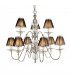 Tilburg 9 Light Multi Arm Chandelier Polished Nickel Plate & Crystal Finish E14-1