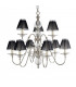 Tilburg 9 Light Multi Arm Chandelier Polished Nickel Plate & Crystal Finish E14-8
