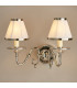 Tilburg 2 Light Indoor Twin Candle Wall Light Polished Nickel Plate with with Crystal E14-2