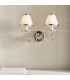 Tilburg 2 Light Indoor Twin Candle Wall Light Polished Nickel Plate with with Crystal E14-3