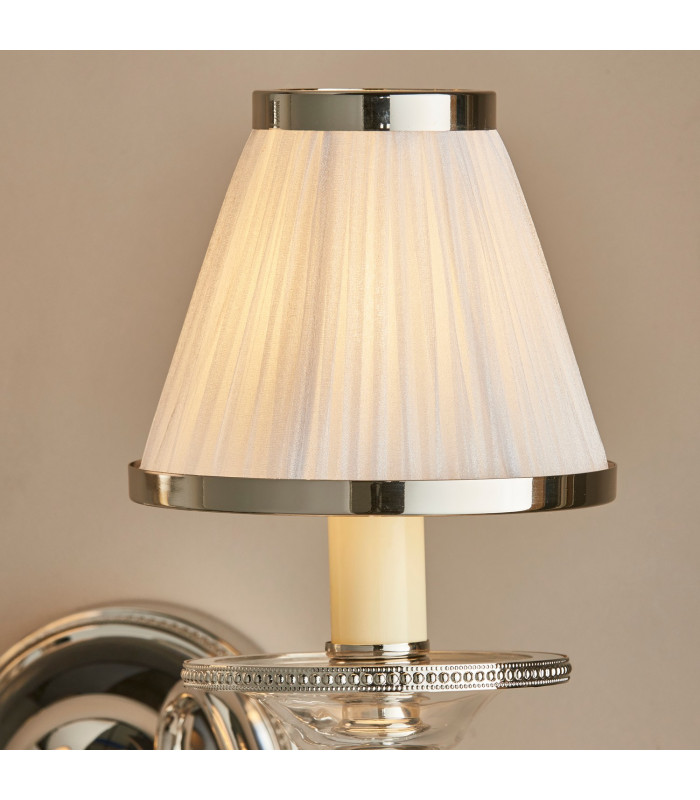 Tilburg 2 Light Indoor Twin Candle Wall Light Polished Nickel Plate with with Crystal E14-8
