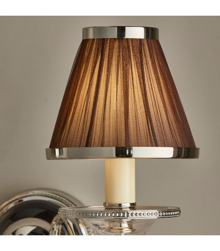 Tilburg 2 Light Indoor Twin Candle Wall Light Polished Nickel Plate with Crystal E14-8