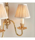 Asquith 2 Light Indoor Twin Candle Wall Light Solid Brass Beige Organza Effect Fabric with Beige Shades E14-3