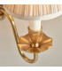 Asquith 2 Light Indoor Twin Candle Wall Light Solid Brass Beige Organza Effect Fabric with Beige Shades E14-4