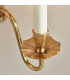 Asquith 2 Light Indoor Twin Candle Wall Light Solid Brass Beige Organza Effect Fabric with Beige Shades E14-5